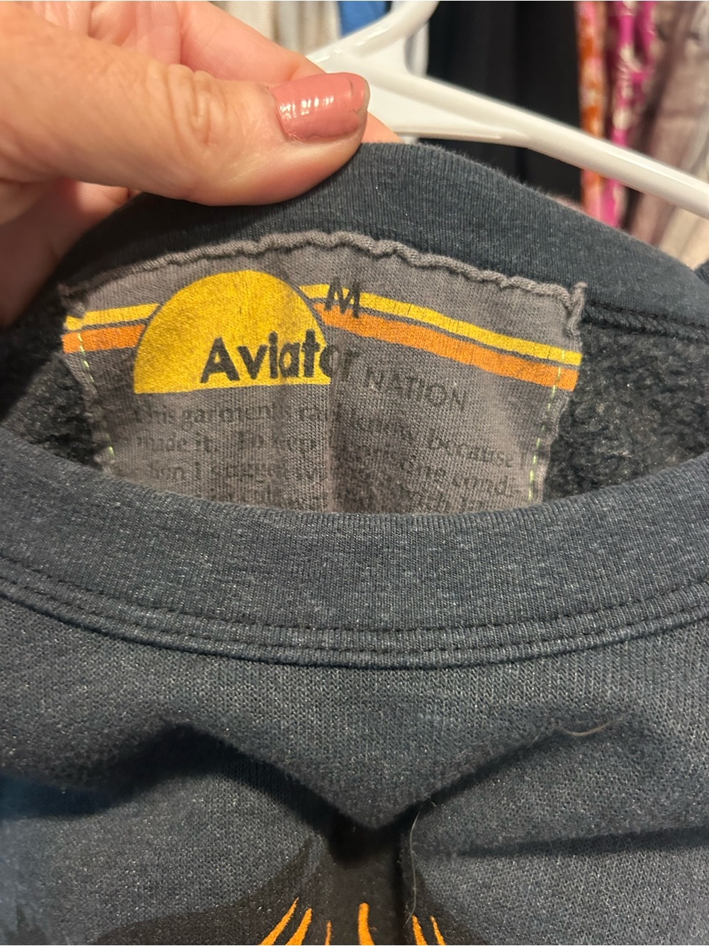 Aviator Nation Charcoal Gray Sweatshirt size medium - Picture 2 of 3